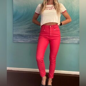 Volcom red high waist jeans!!